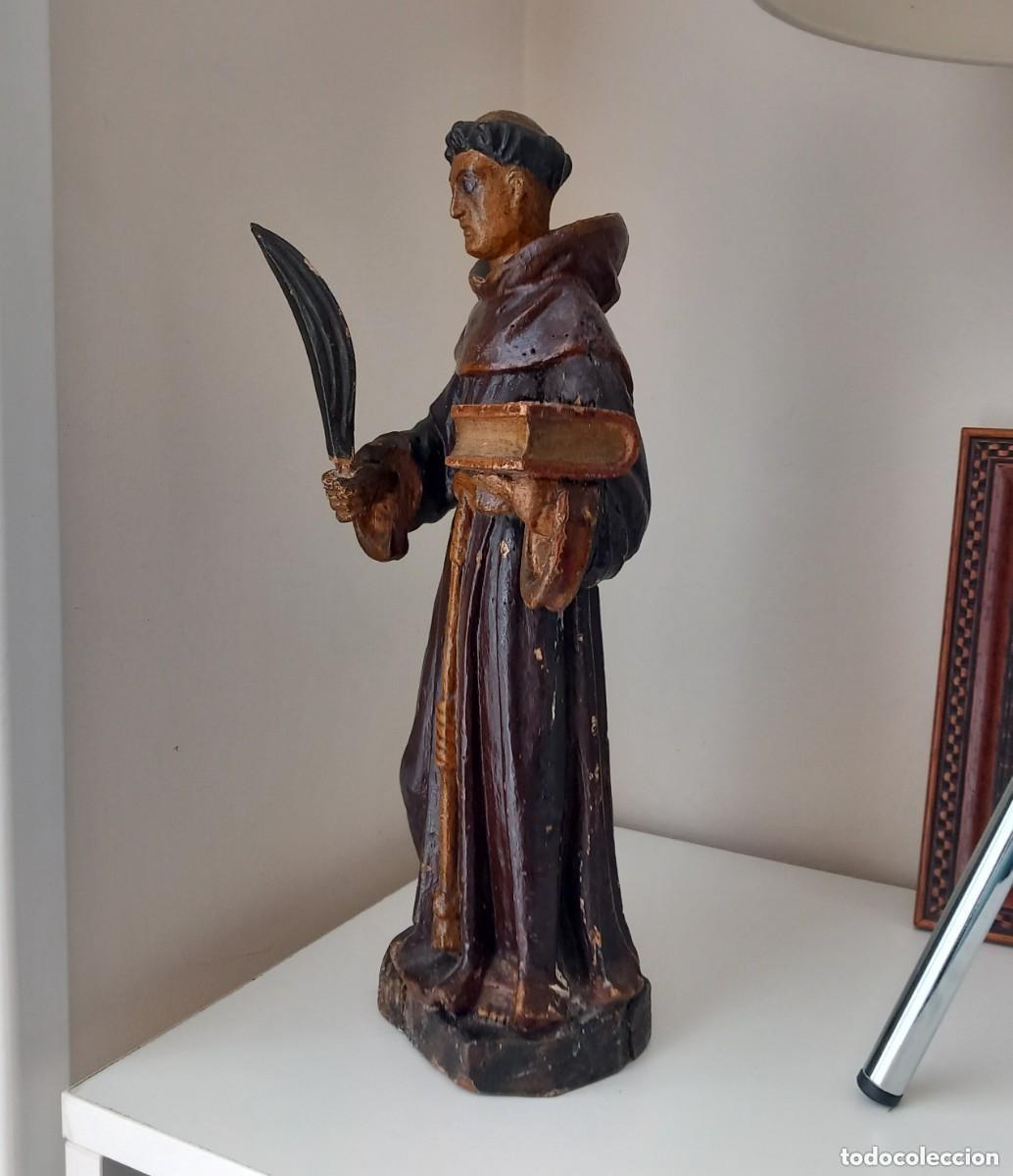 Arte: ANTIGUA TALLA EN MADERA POLICROMADA. - Foto 7