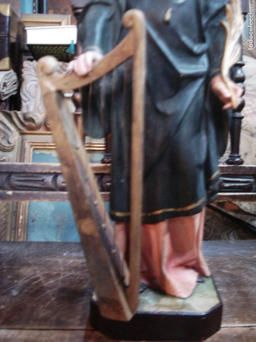 Arte: Santa Cecilia con Arpa de madera - Foto 7