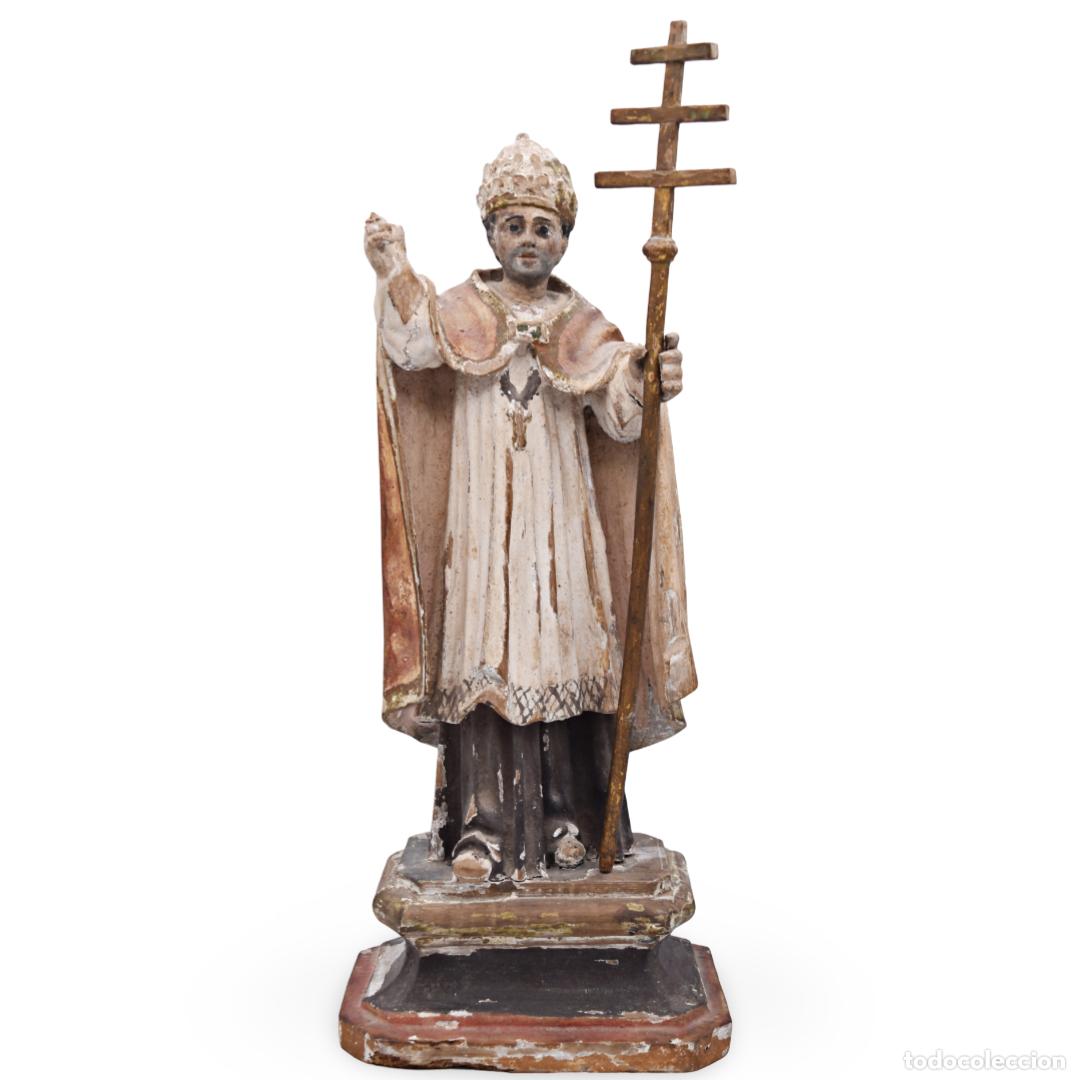 Arte: Talla de madera San Gregorio S. XIX - Foto 1