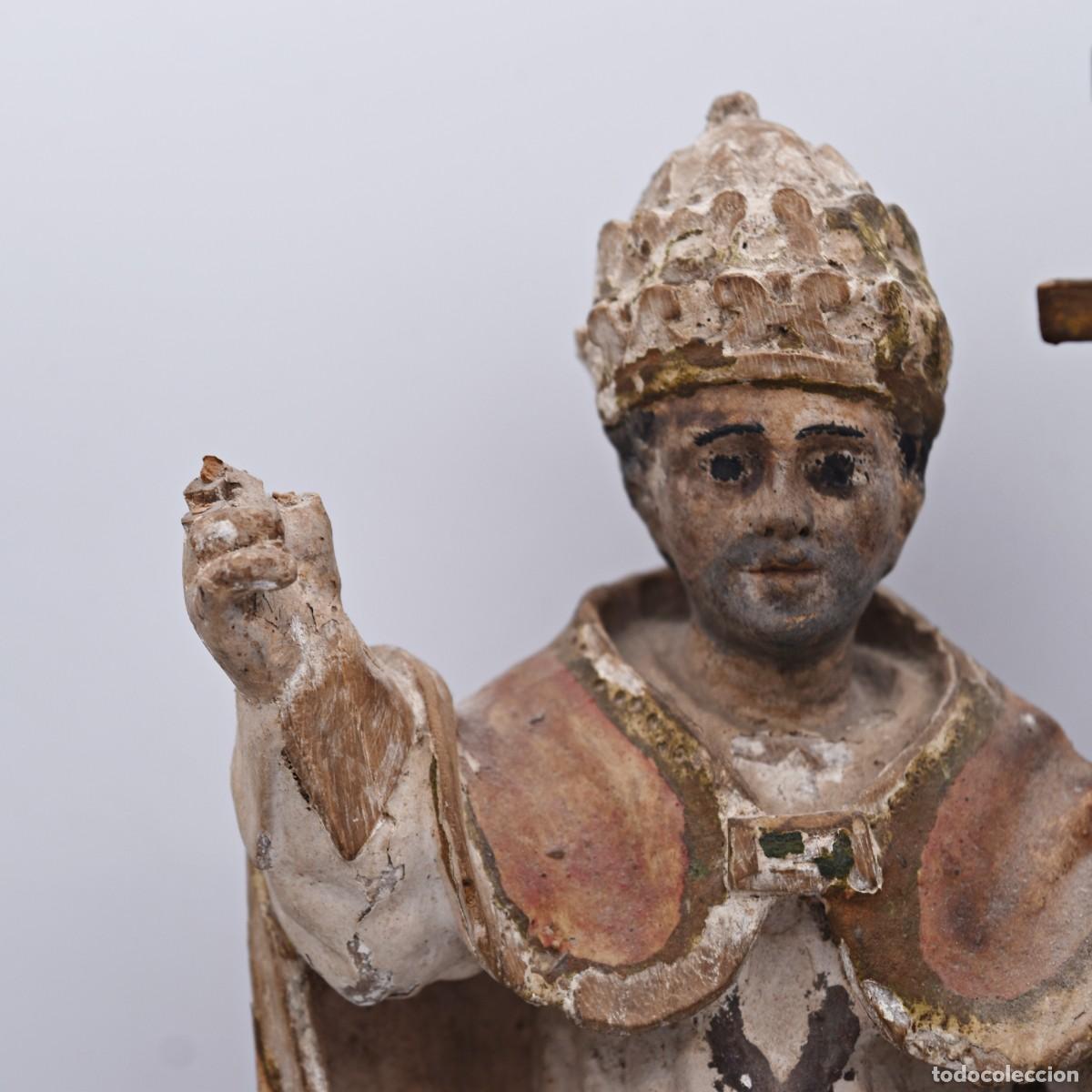 Arte: Talla de madera San Gregorio S. XIX - Foto 3