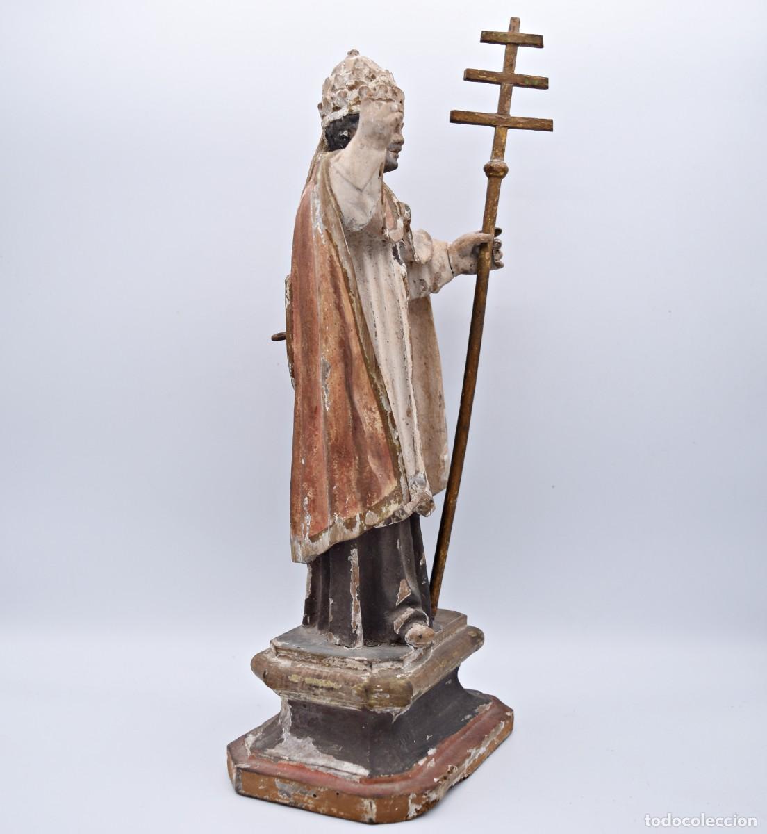 Arte: Talla de madera San Gregorio S. XIX - Foto 8