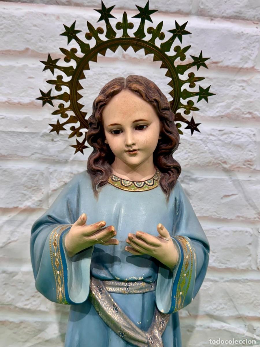 Arte: VIRGEN NI&Ntilde;A DE PASTA DE MADERA - Foto 1