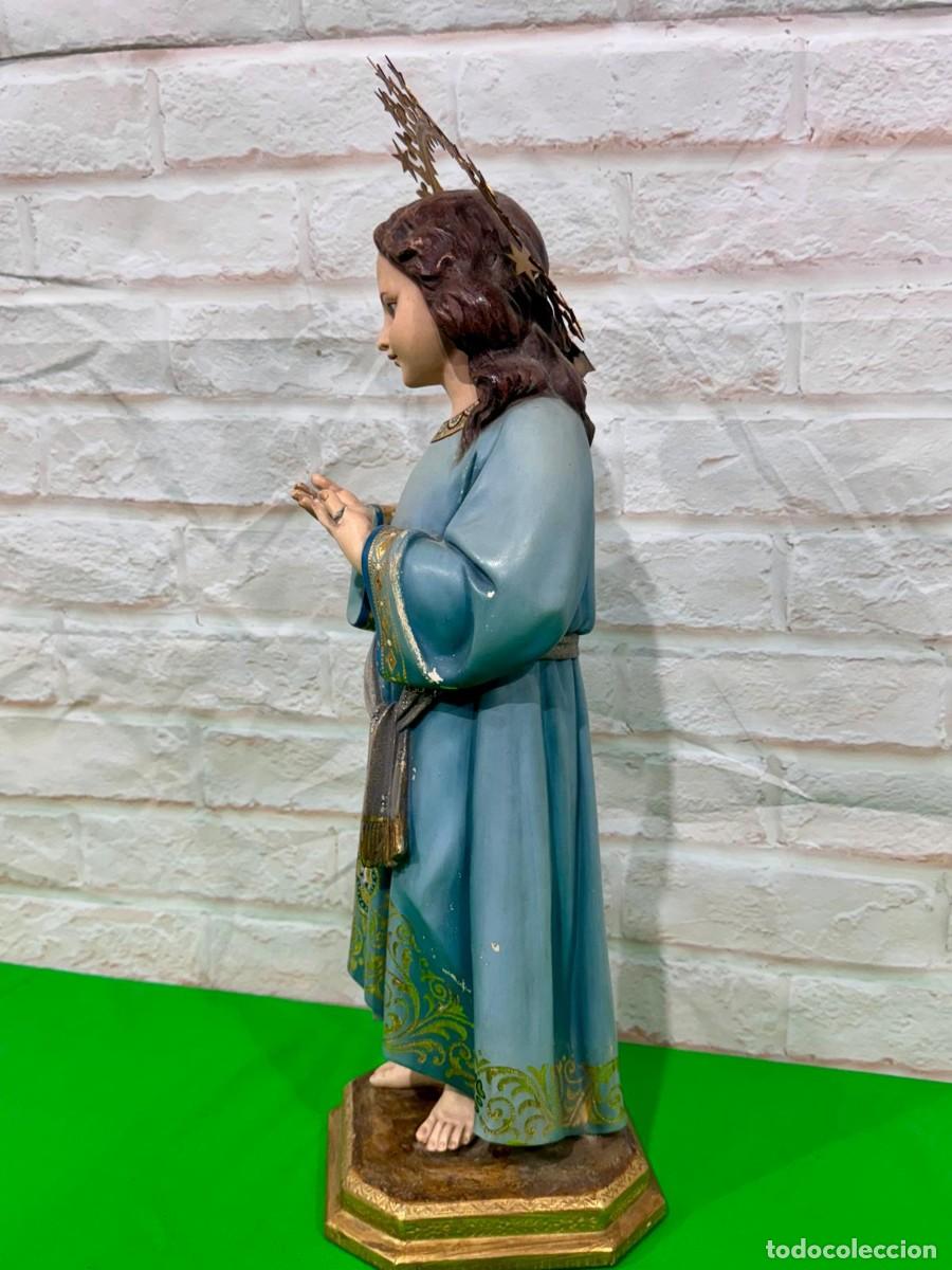 Arte: VIRGEN NI&Ntilde;A DE PASTA DE MADERA - Foto 2
