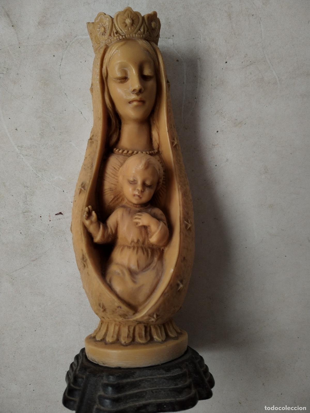Arte: VIRGEN CON NI&Ntilde;O EN RESINA - Foto 2