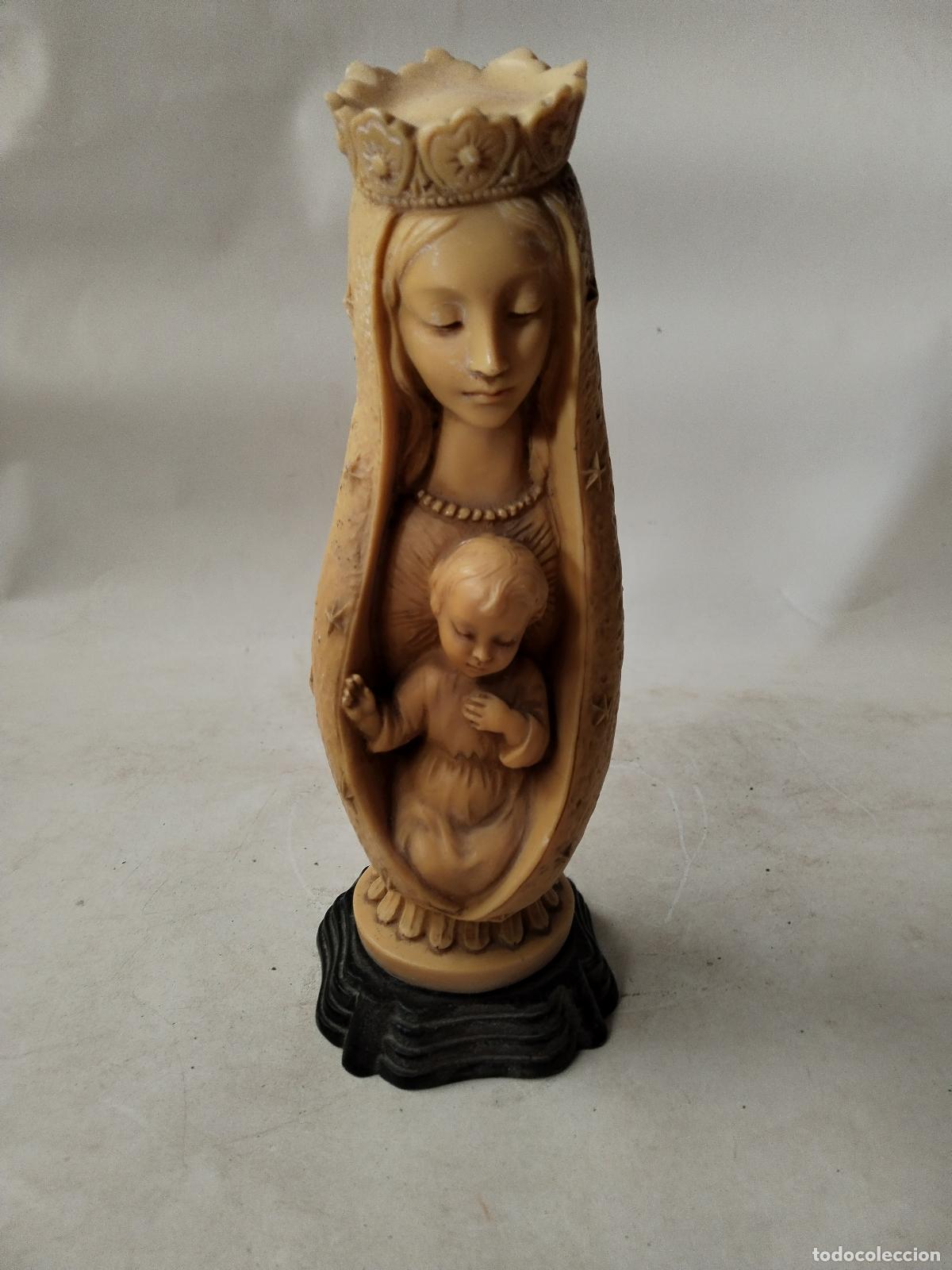 Arte: VIRGEN CON NI&Ntilde;O EN RESINA - Foto 5