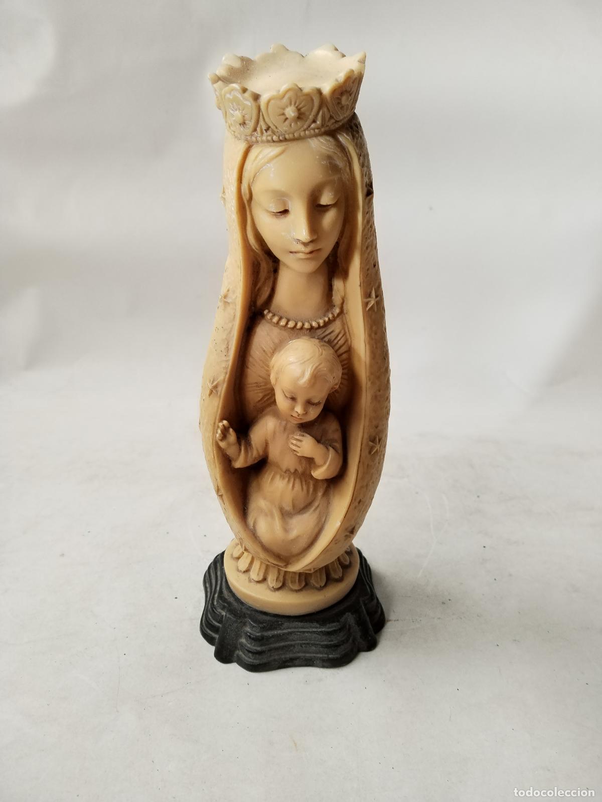 Arte: VIRGEN CON NI&Ntilde;O EN RESINA - Foto 1