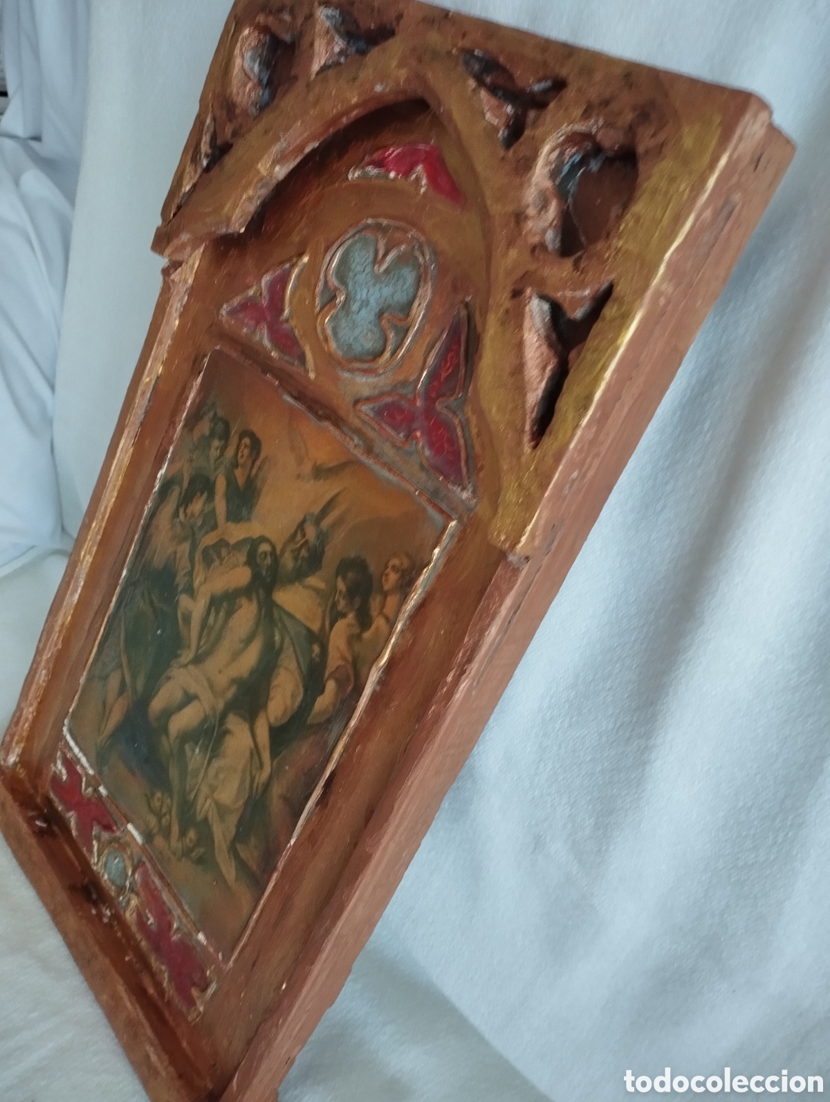 Arte: Antiguo Retablo Madera. - Foto 7