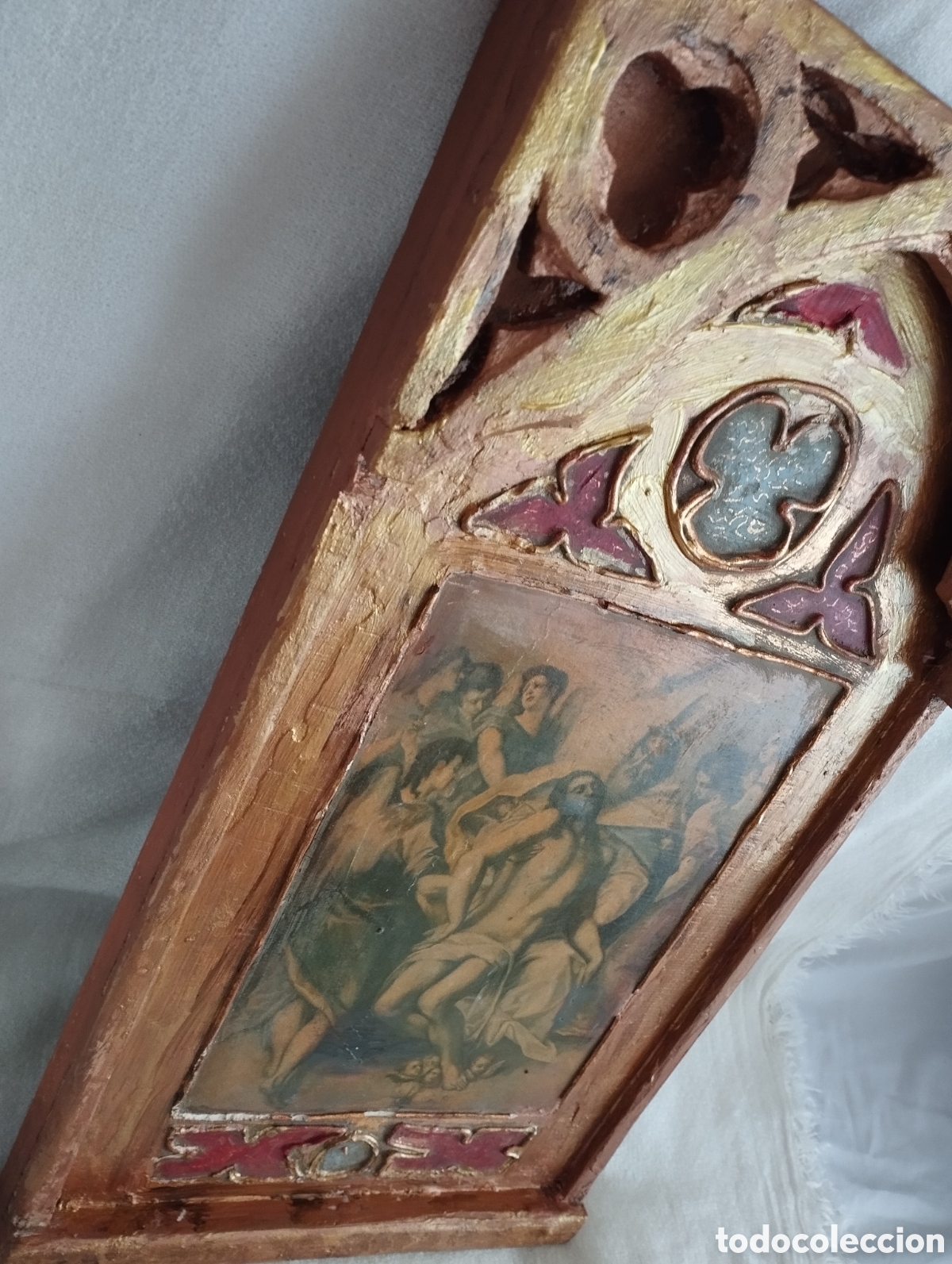 Arte: Antiguo Retablo Madera. - Foto 8