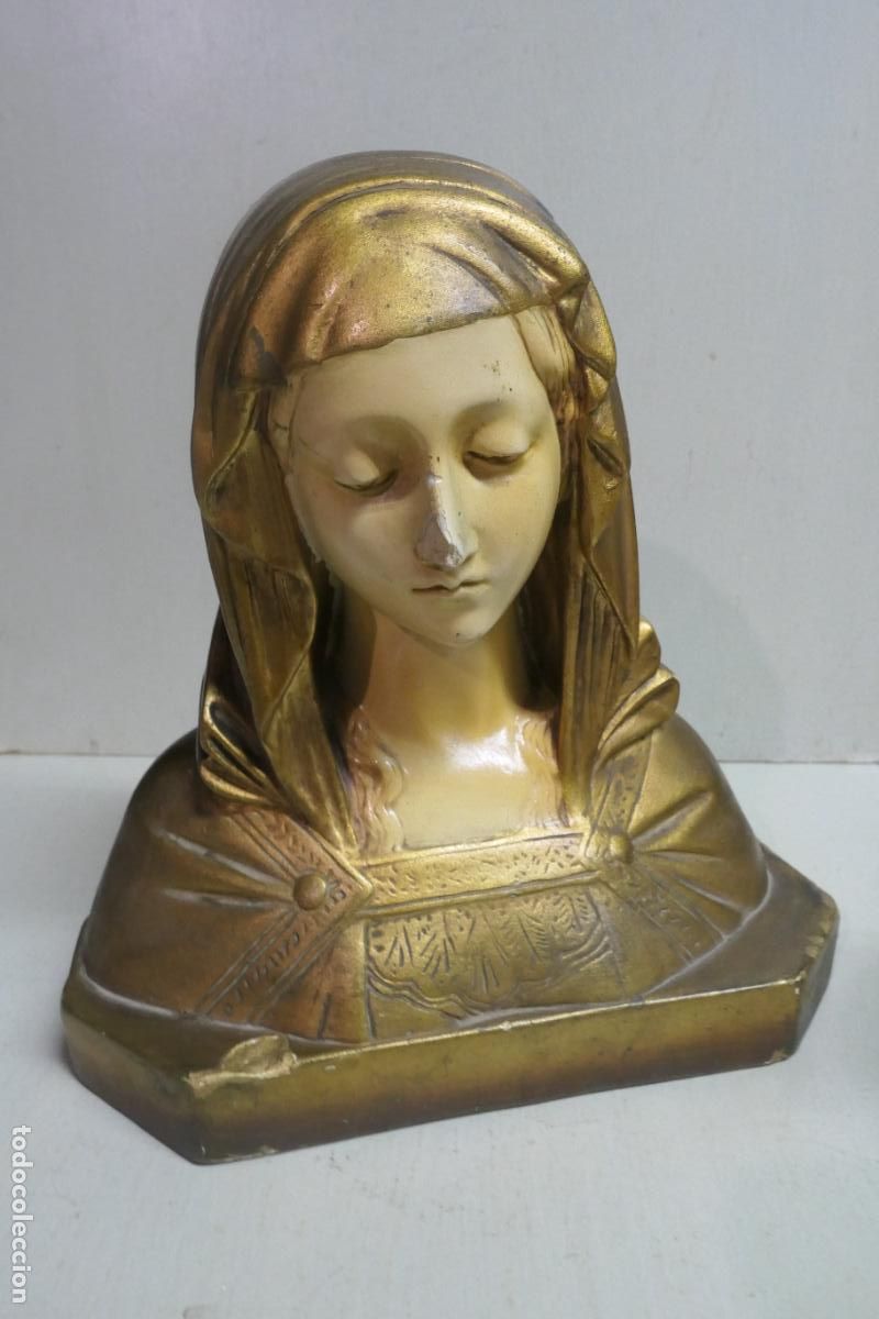 Arte: Busto de La Virgen. Yeso , pasta madera. - Foto 2