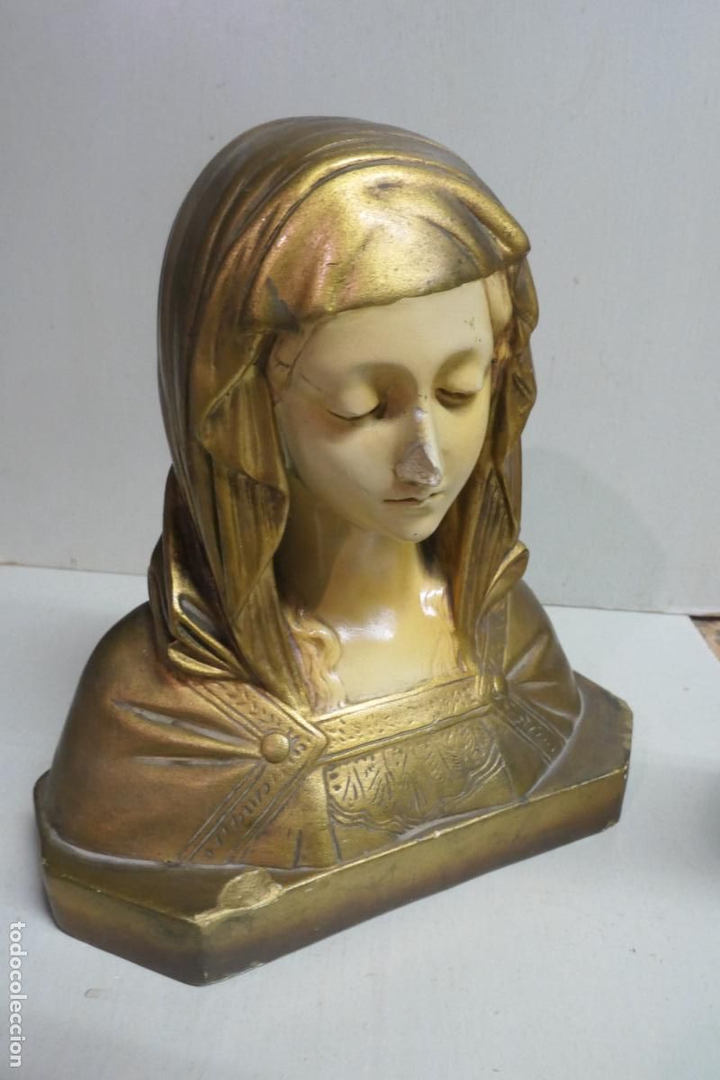 Arte: Busto de La Virgen. Yeso , pasta madera. - Foto 7