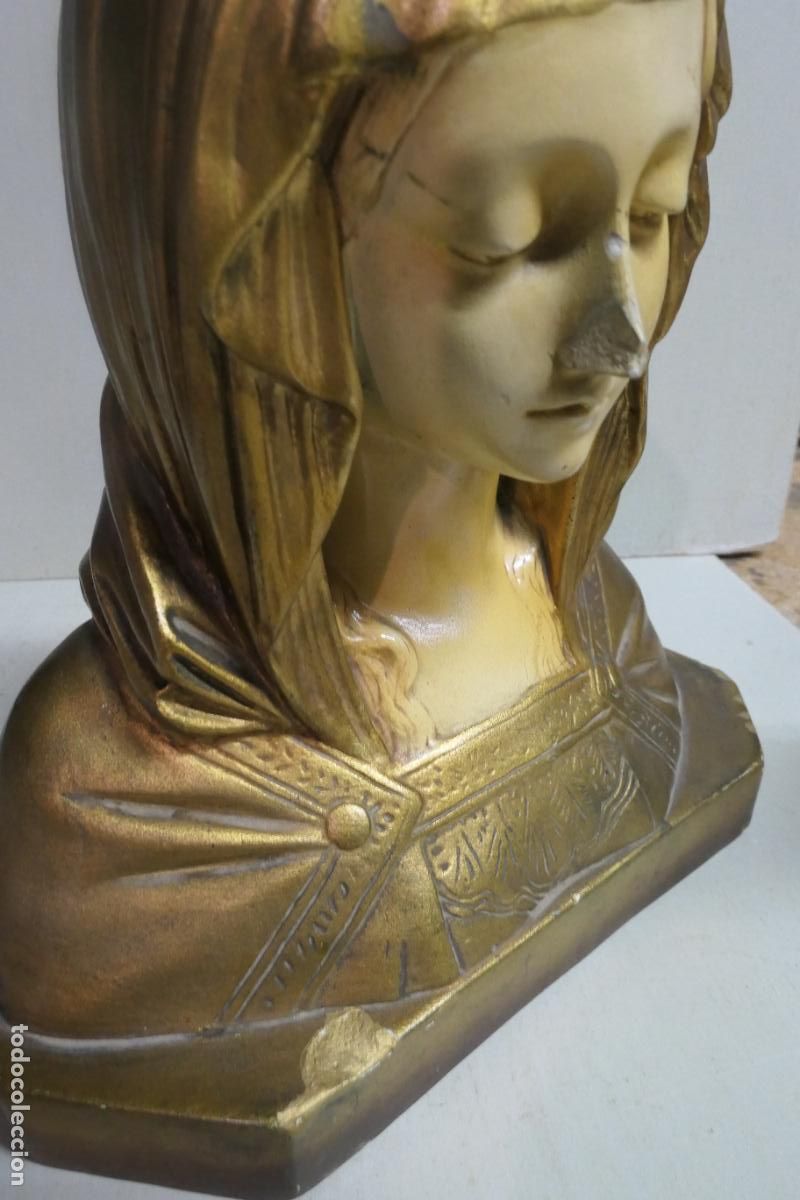 Arte: Busto de La Virgen. Yeso , pasta madera. - Foto 8