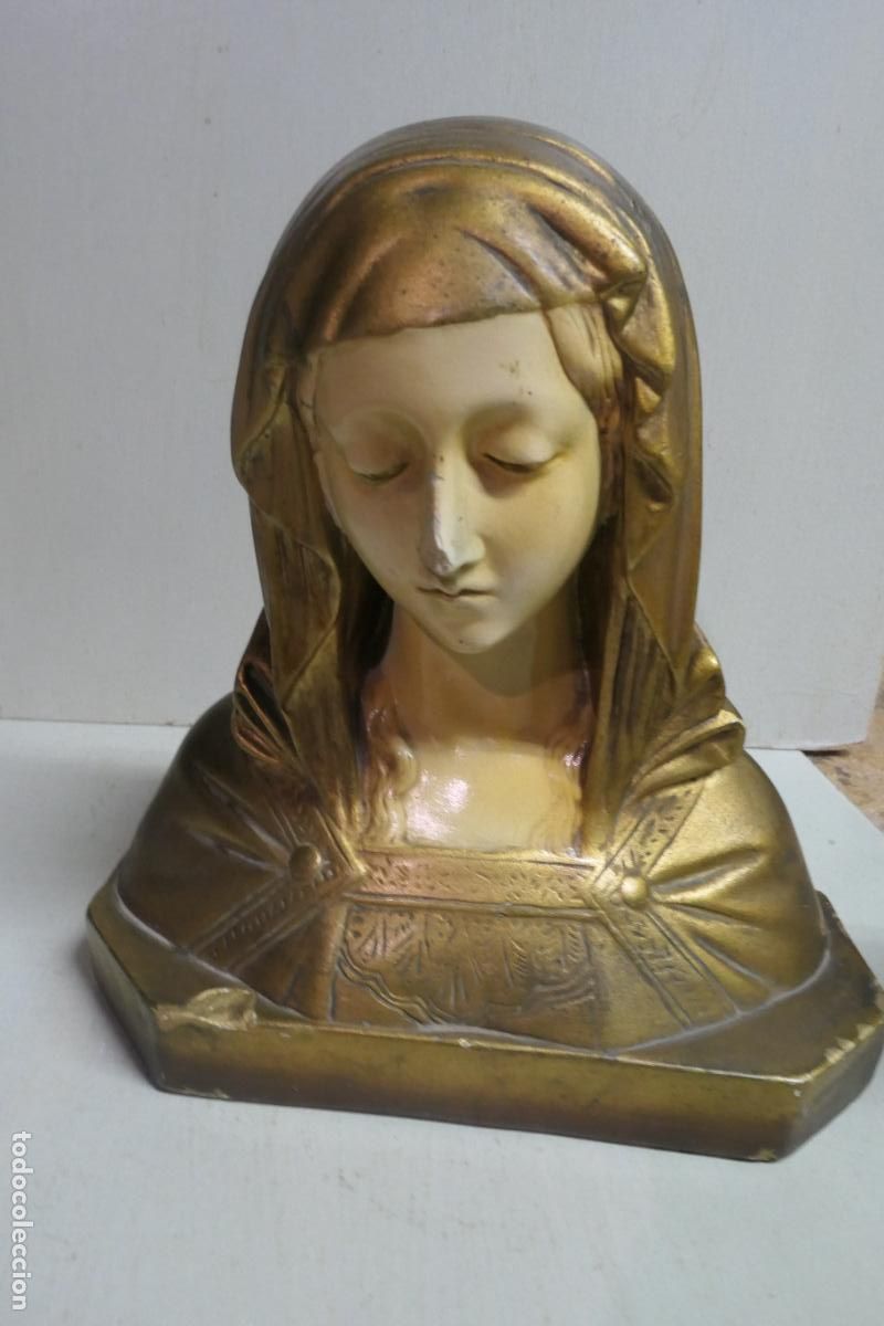 Arte: Busto de La Virgen. Yeso , pasta madera. - Foto 1