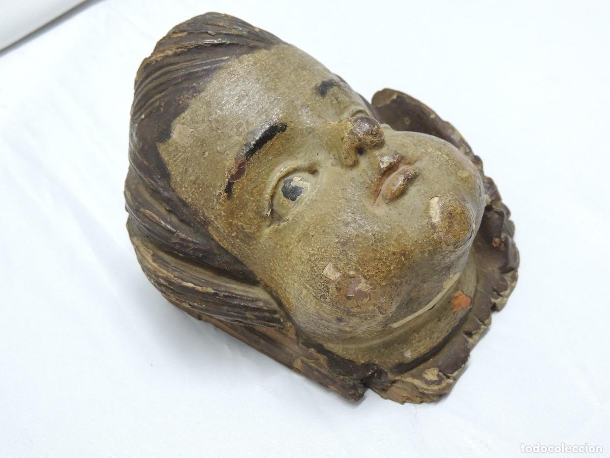 Arte: CABEZA DE ANGEL - TALLA DE MADERA - Foto 2