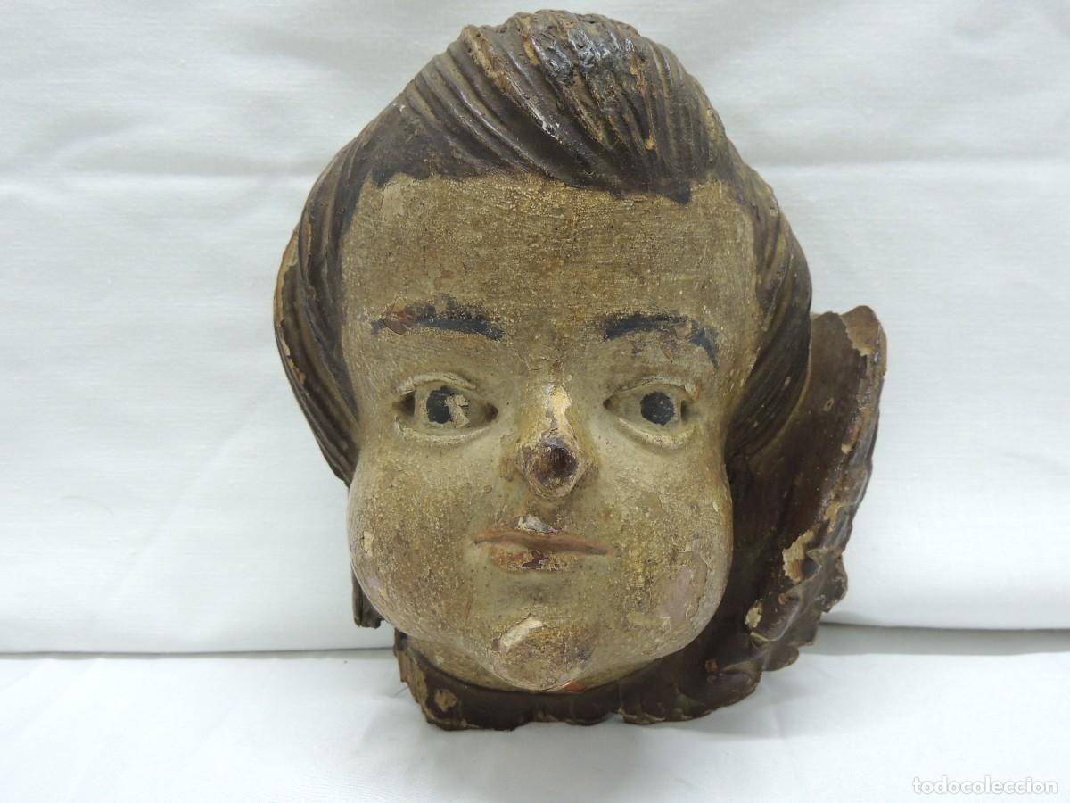 Arte: CABEZA DE ANGEL - TALLA DE MADERA - Foto 4