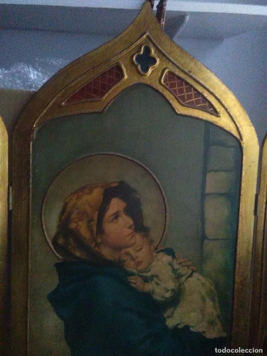 Arte: Bello Tr&iacute;ptico Virgen con Ni&ntilde;o - Foto 3