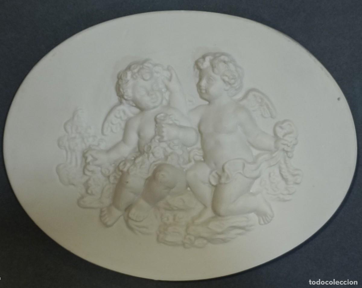 Arte: PLACA OVALADA EN MARMOL BLANCO TALLADO; - Foto 2