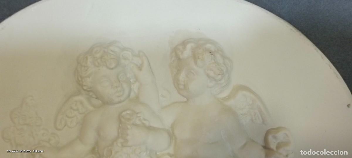 Arte: PLACA OVALADA EN MARMOL BLANCO TALLADO; - Foto 3