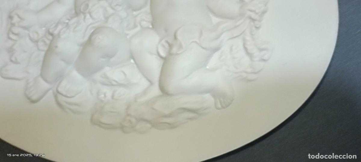 Arte: PLACA OVALADA EN MARMOL BLANCO TALLADO; - Foto 5