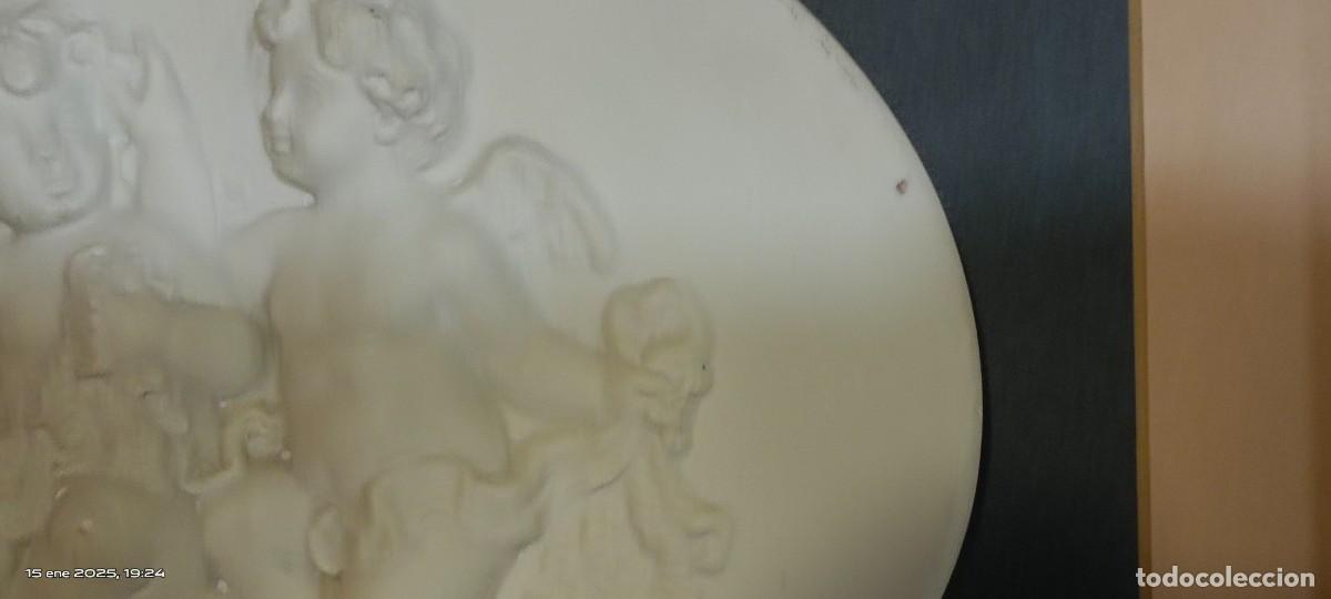 Arte: PLACA OVALADA EN MARMOL BLANCO TALLADO; - Foto 6