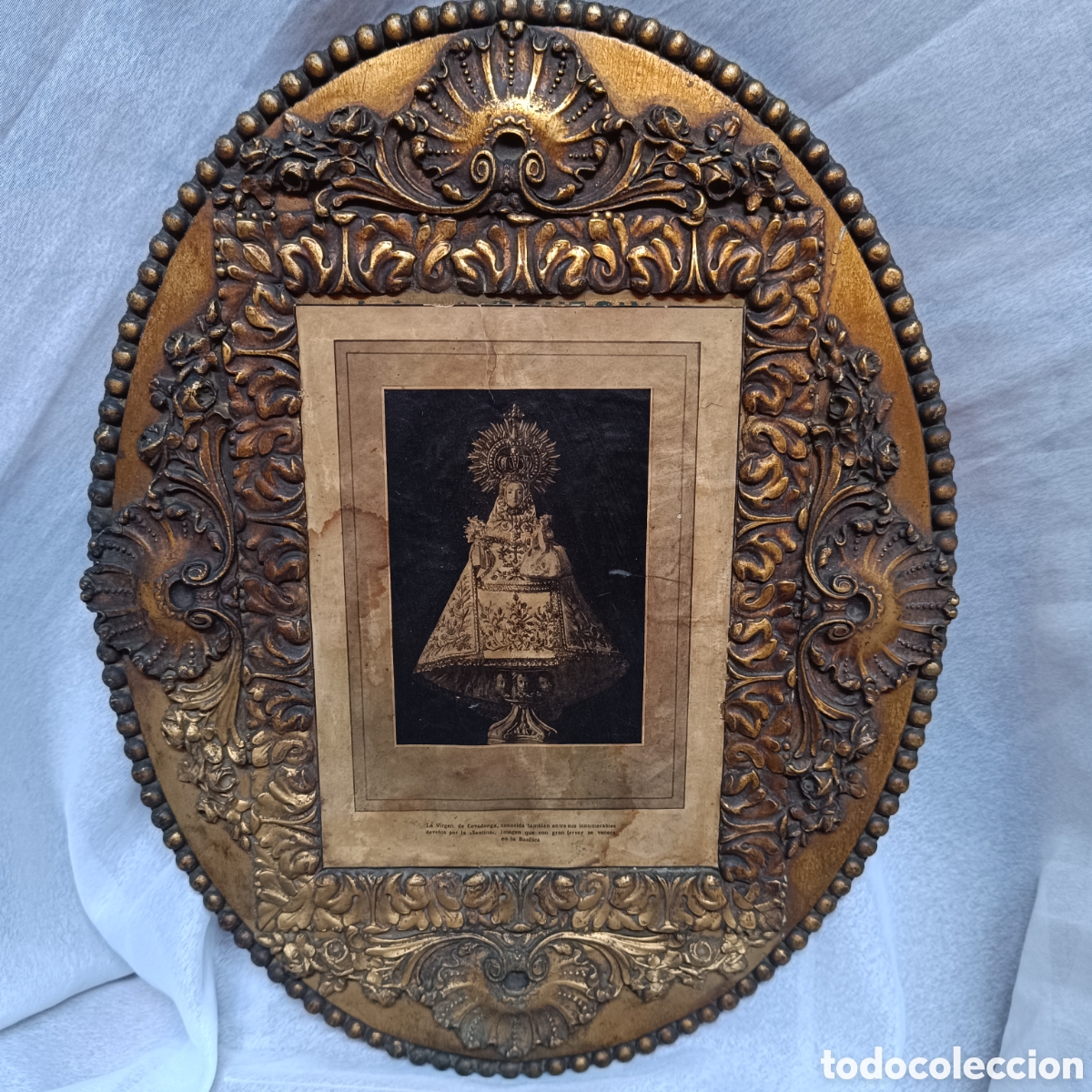 Arte: Cuadro antiguo de la Virgen de Covadonga - Foto 2