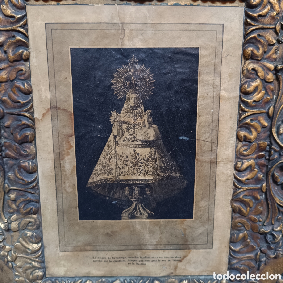 Arte: Cuadro antiguo de la Virgen de Covadonga - Foto 3
