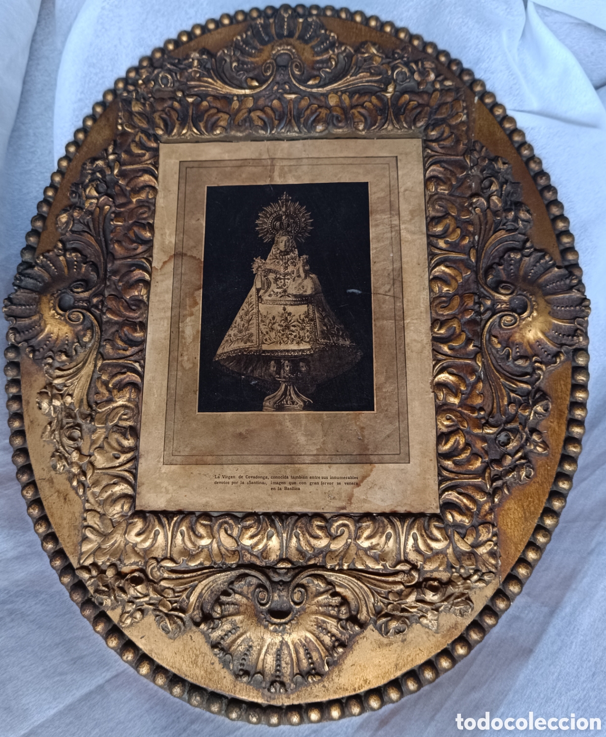 Arte: Cuadro antiguo de la Virgen de Covadonga - Foto 1