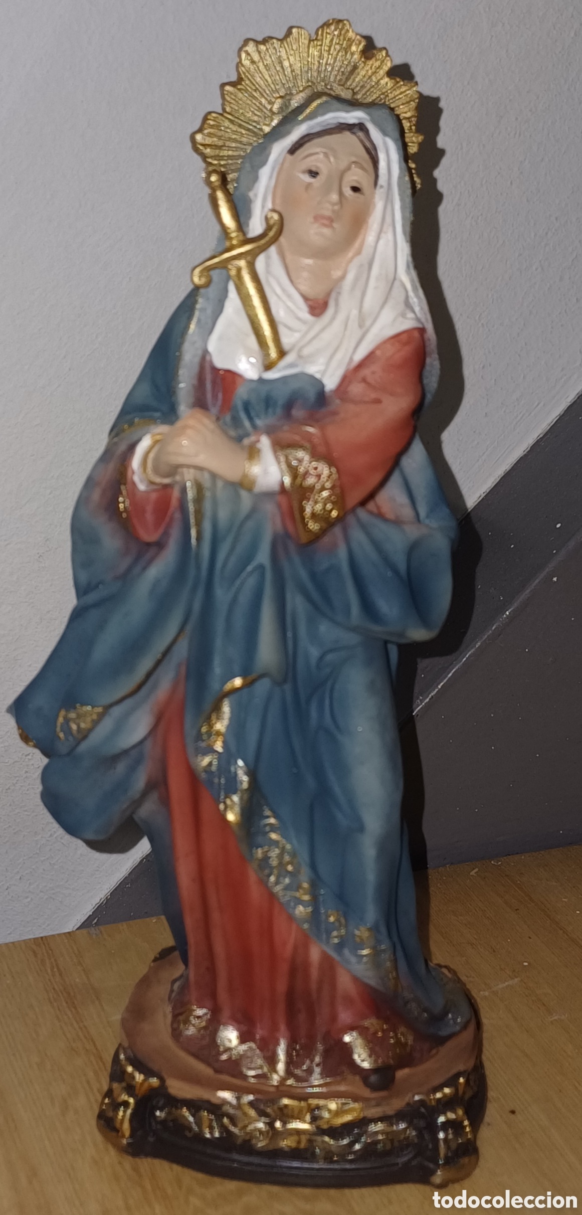 Arte: VIRGEN DOLOROSA DE 20 CM NUEVA - Foto 1