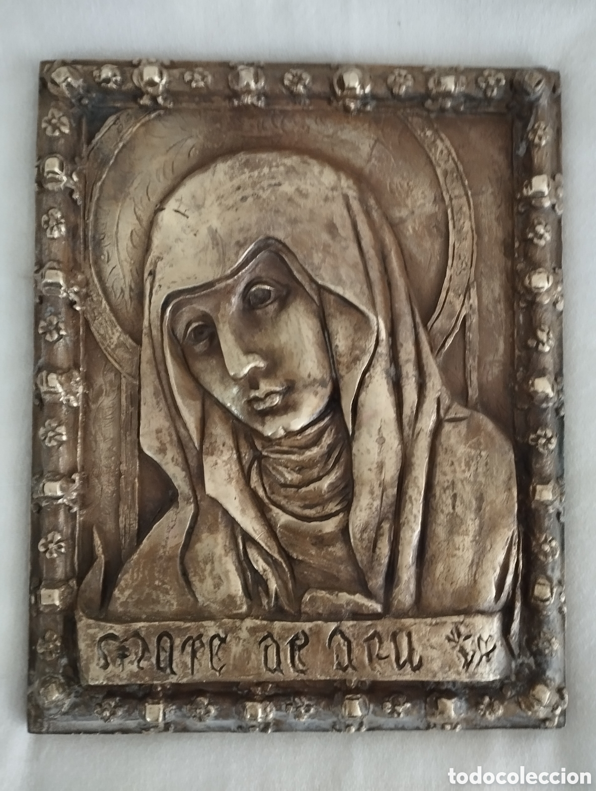 Arte: Gran Placa de La Virgen Bronce. - Foto 1