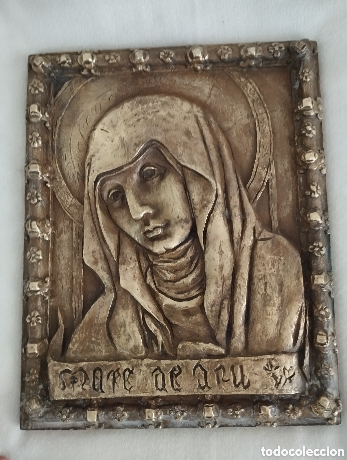 Arte: Gran Placa de La Virgen Bronce. - Foto 3