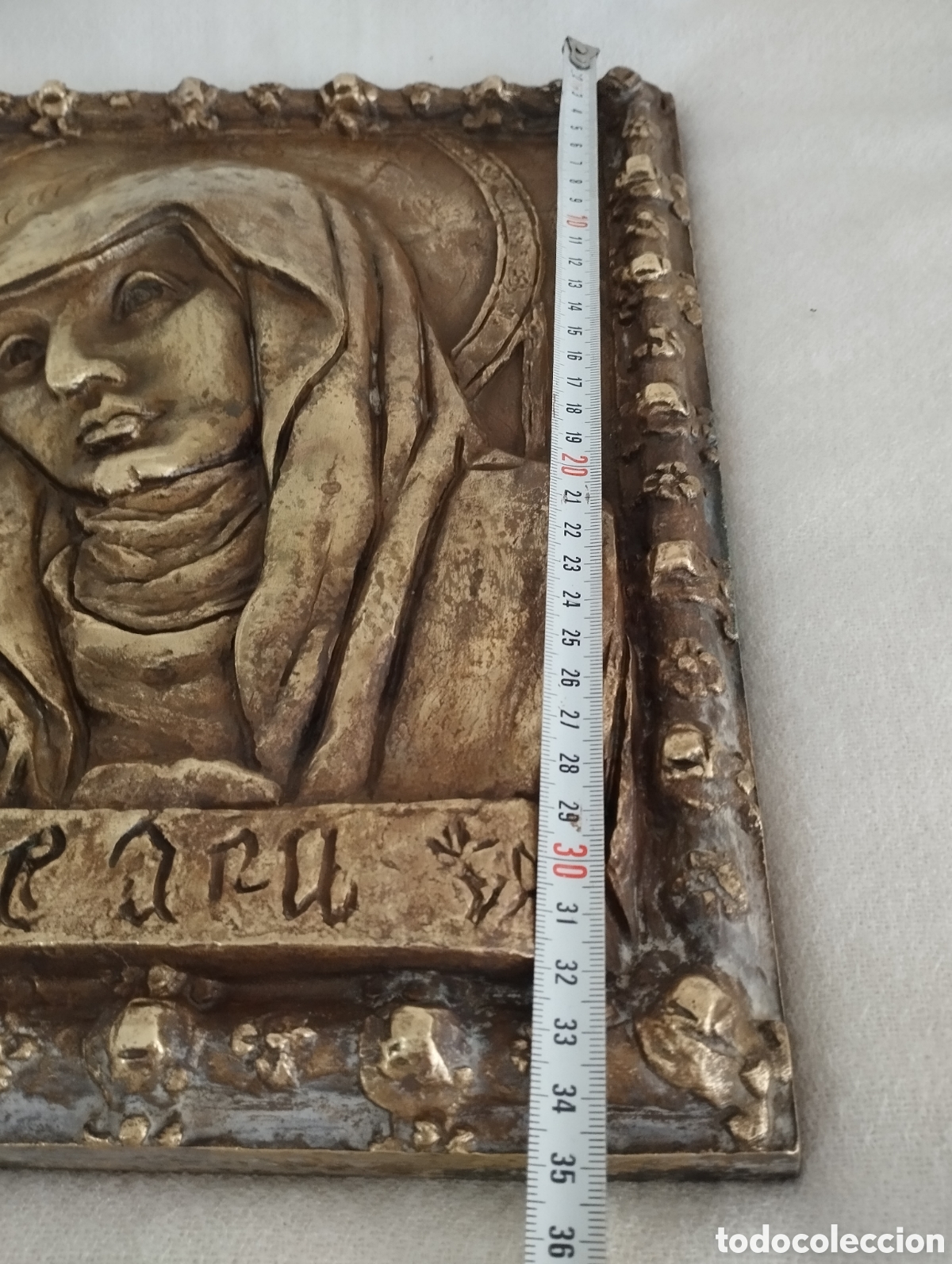 Arte: Gran Placa de La Virgen Bronce. - Foto 4