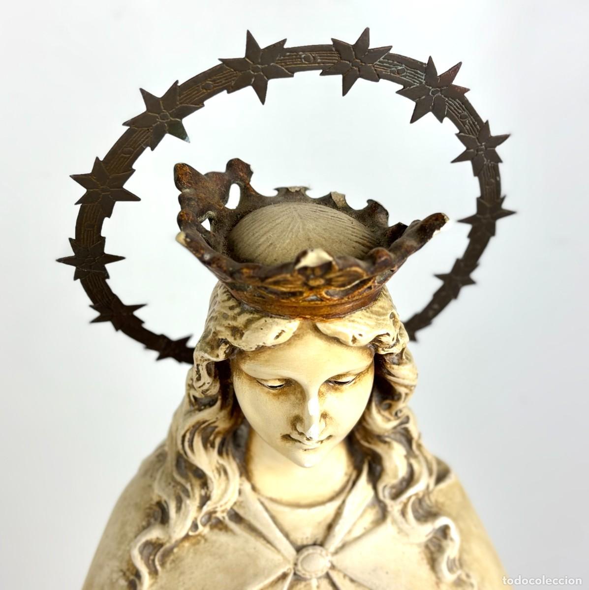 Arte: VIRGEN INMACULADA CONCEPCI&Oacute;N - ESTUCO - 65 CM - Foto 3