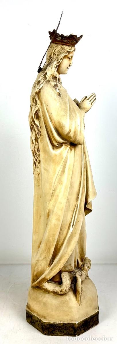 Arte: VIRGEN INMACULADA CONCEPCI&Oacute;N - ESTUCO - 65 CM - Foto 5