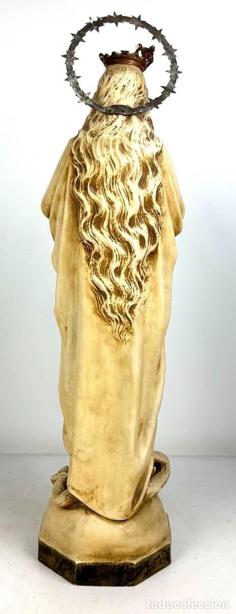 Arte: VIRGEN INMACULADA CONCEPCI&Oacute;N - ESTUCO - 65 CM - Foto 8