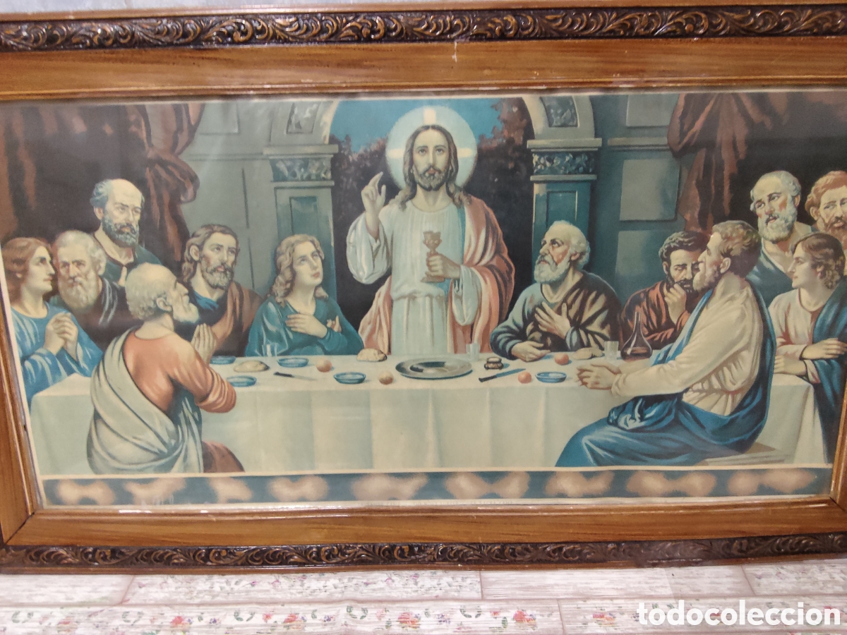Arte: ANTIGUO CUADRO DE LA &Uacute;LTIMA CENA - Foto 2