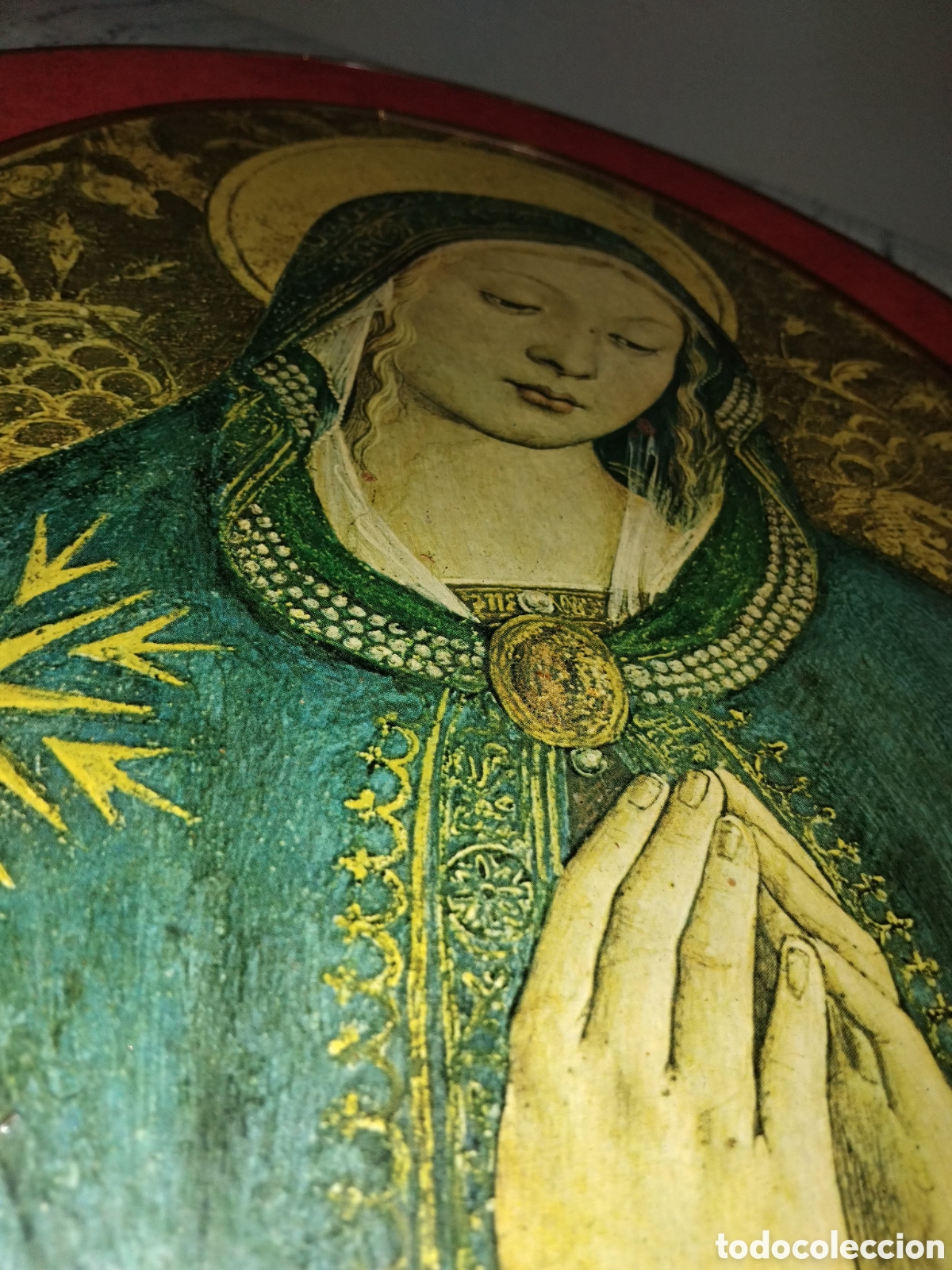 Arte: Cuadro ovalado antiguo virgen - Foto 11