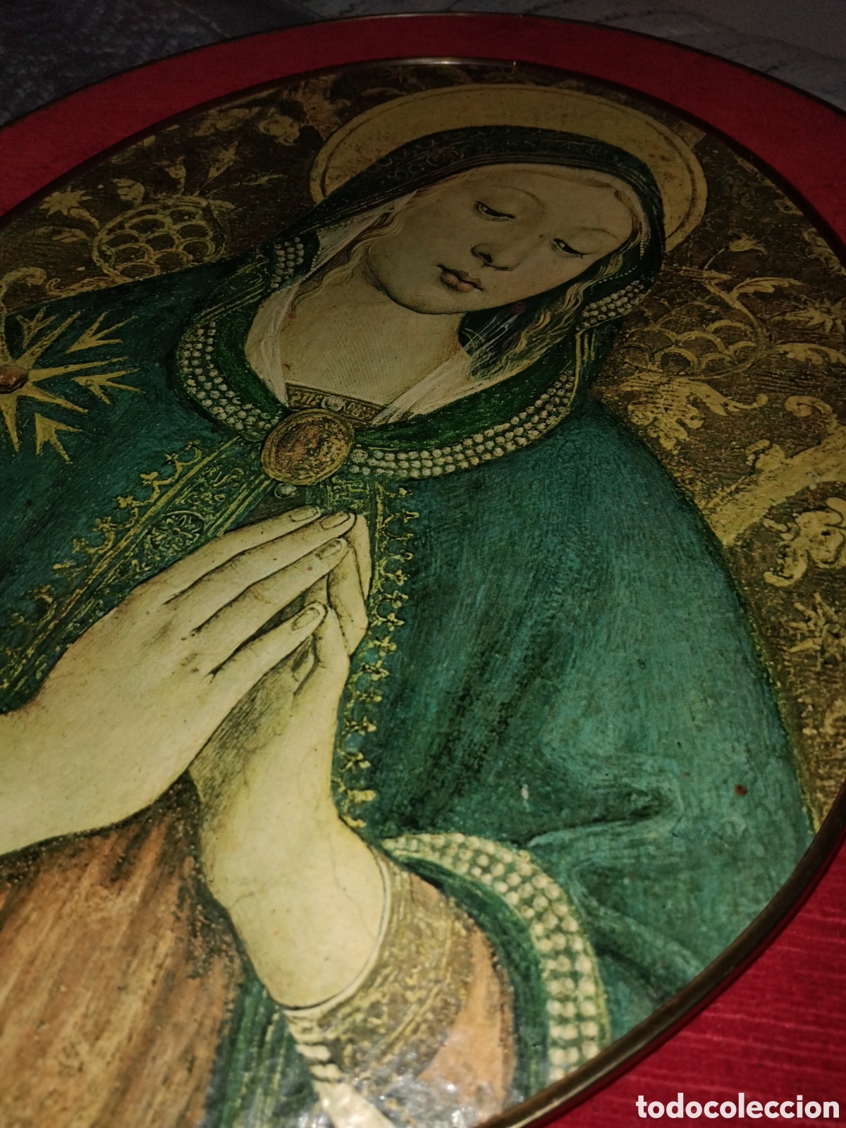 Arte: Cuadro ovalado antiguo virgen - Foto 12