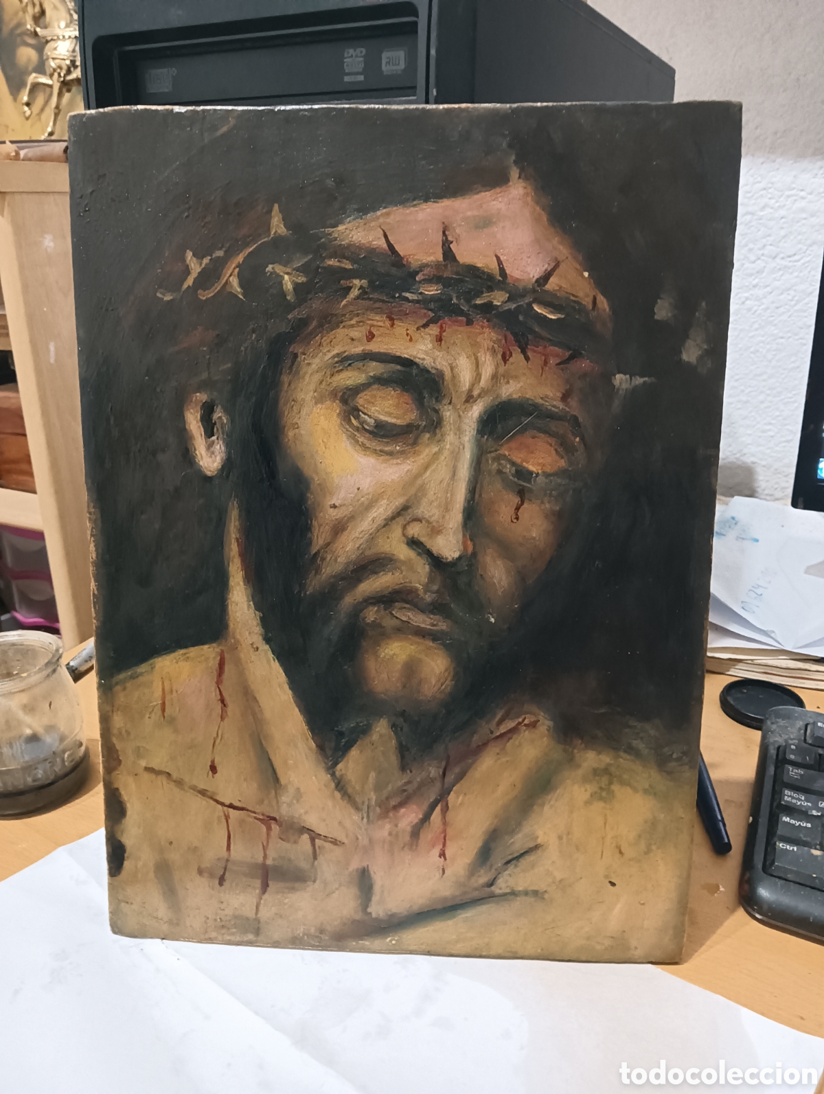 Arte: Tabla madera ECCE HOMO al oleo - Foto 2