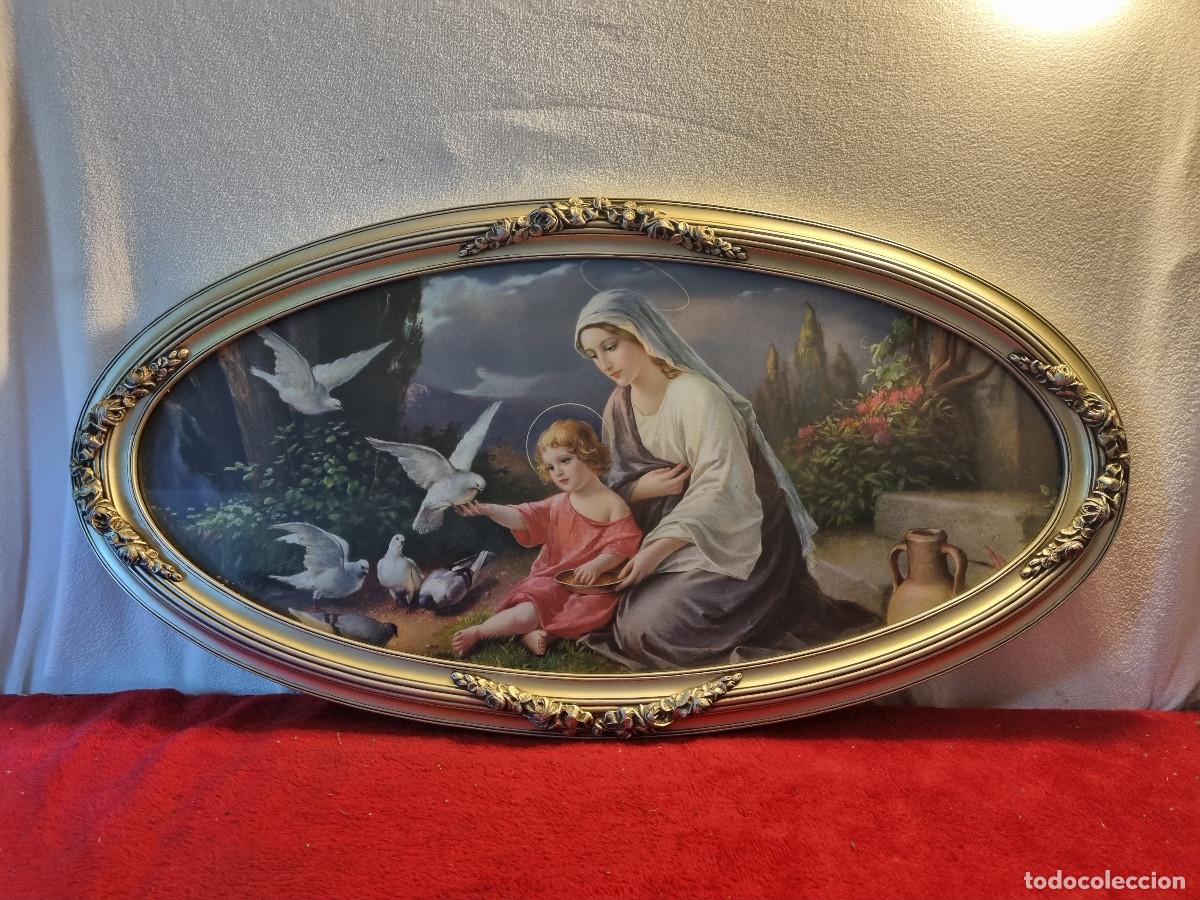 Arte: LITOGRAFIA RELIGIOSA ENMARCADA EN MADERA - Foto 1