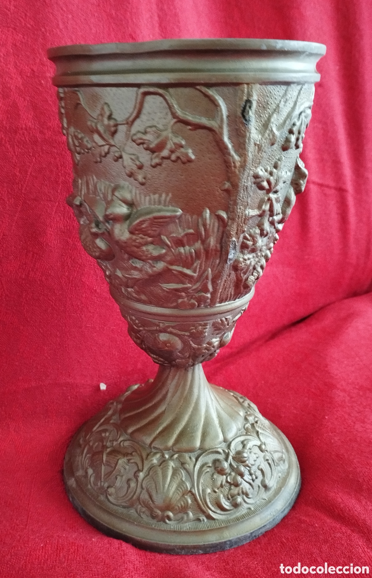 Arte: Antiguo C&aacute;liz de Calamina y bronce. - Foto 2