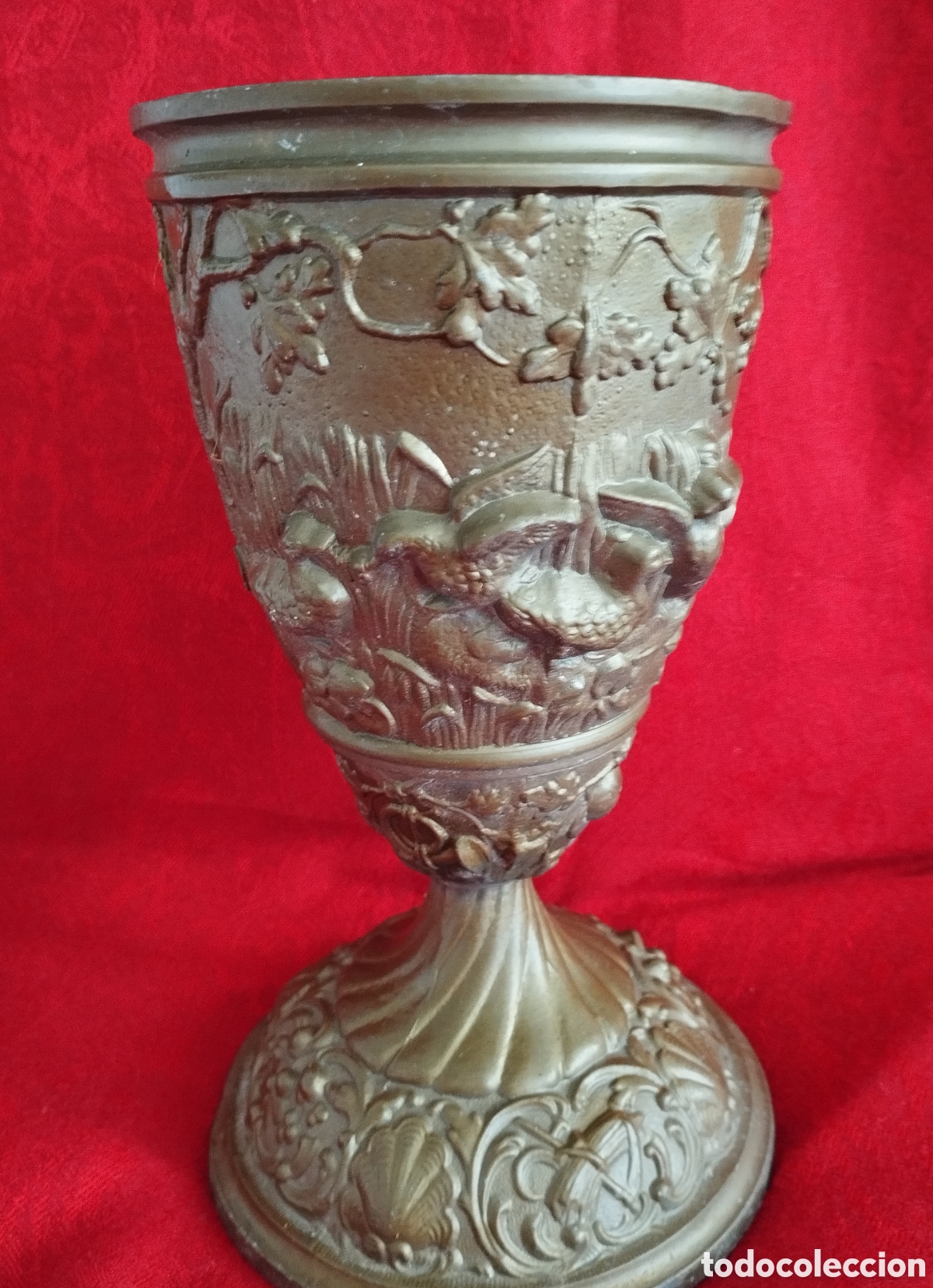 Arte: Antiguo C&aacute;liz de Calamina y bronce. - Foto 3