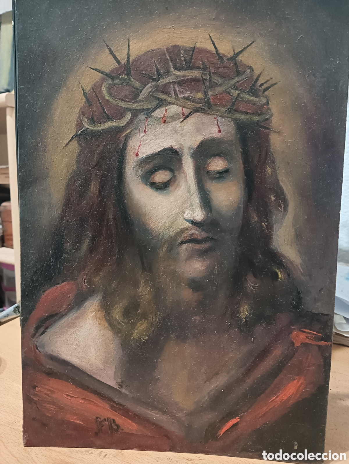 Arte: ECCE HOMO OLEO SOBRE TTABLILLA - Foto 3