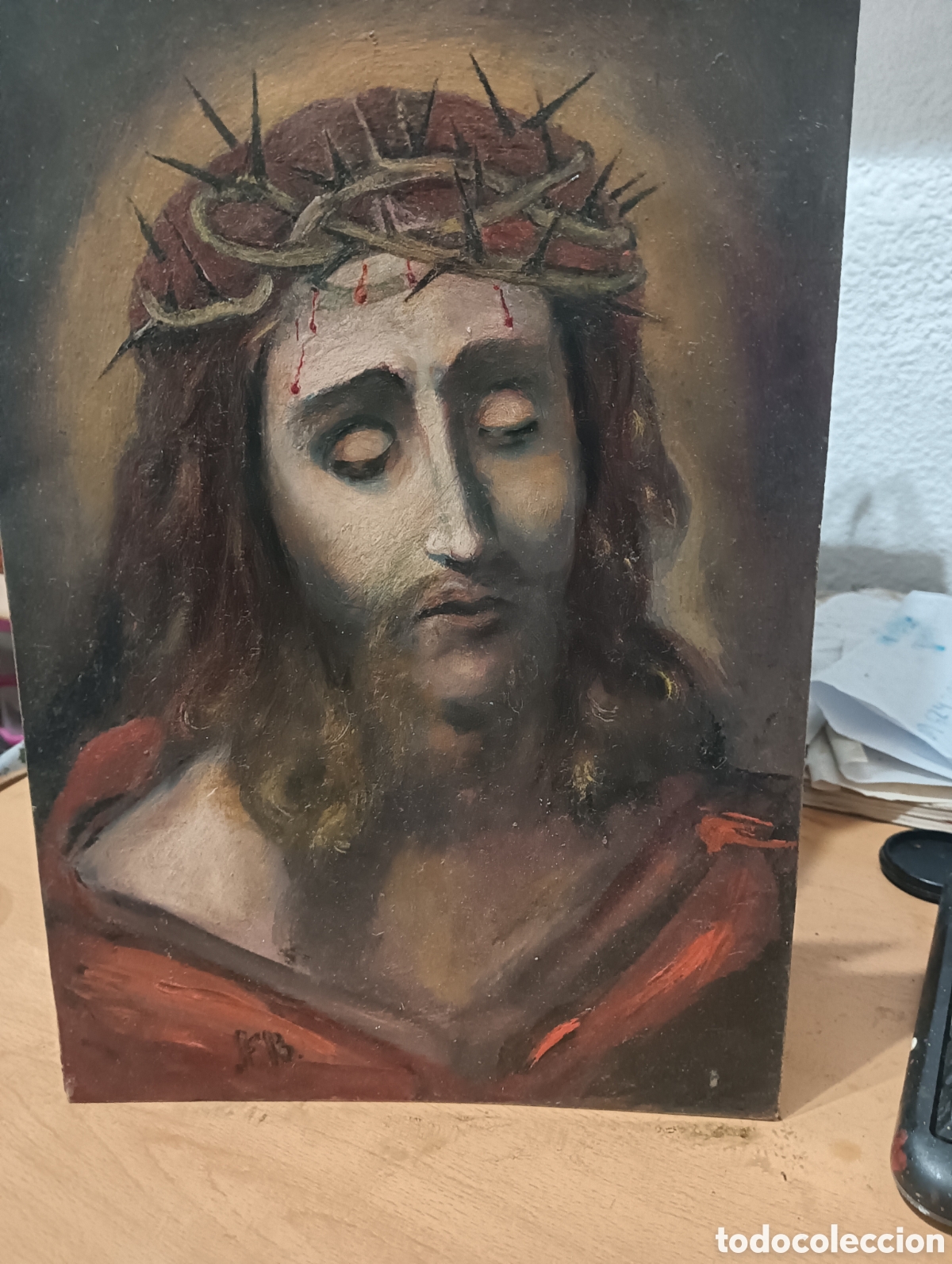 Arte: ECCE HOMO OLEO SOBRE TTABLILLA - Foto 1