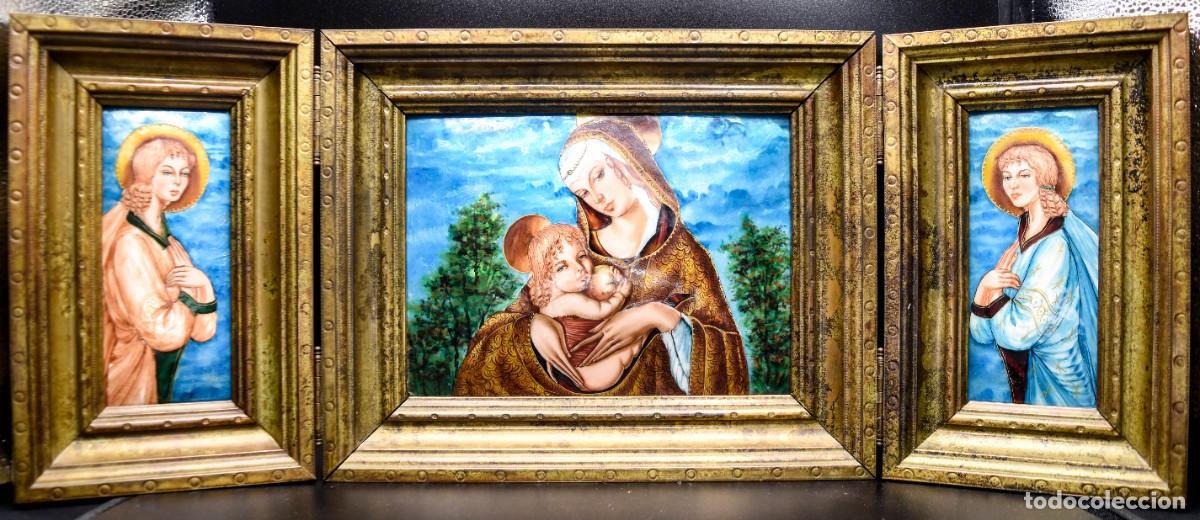 Arte: Tr&iacute;ptico religioso en esmalte - 65 cm - Foto 2