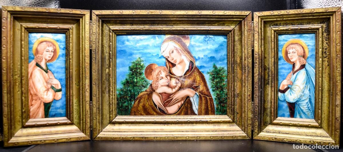 Arte: Tr&iacute;ptico religioso en esmalte - 65 cm - Foto 6