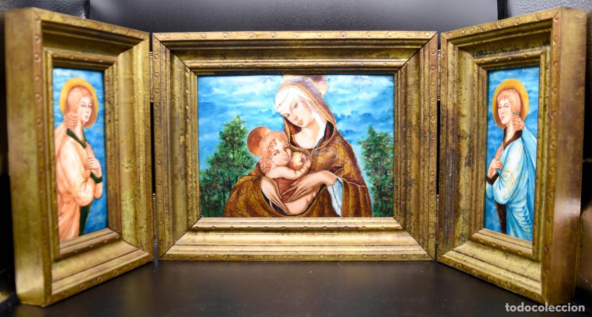 Arte: Tr&iacute;ptico religioso en esmalte - 65 cm - Foto 24