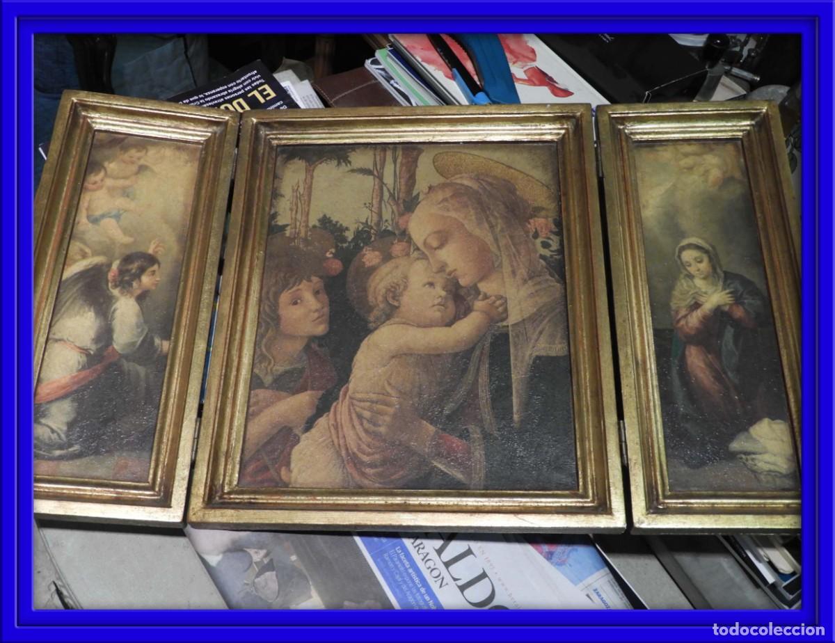 Arte: Triptico con escenas religiosas de la Virgen - Foto 1