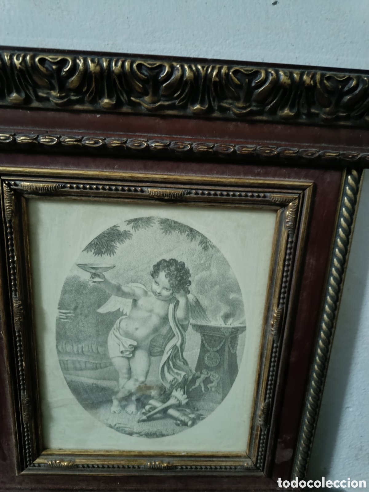 Arte: Cuadro neocl&aacute;sico madera antiguo - Foto 1