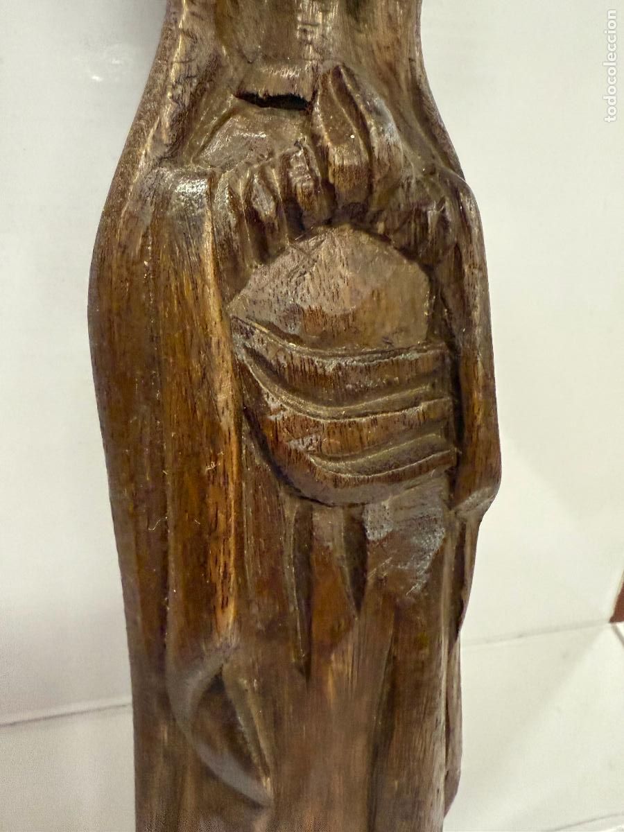 Arte: Virgen en talla de madera. Mide unos 33cms - Foto 3