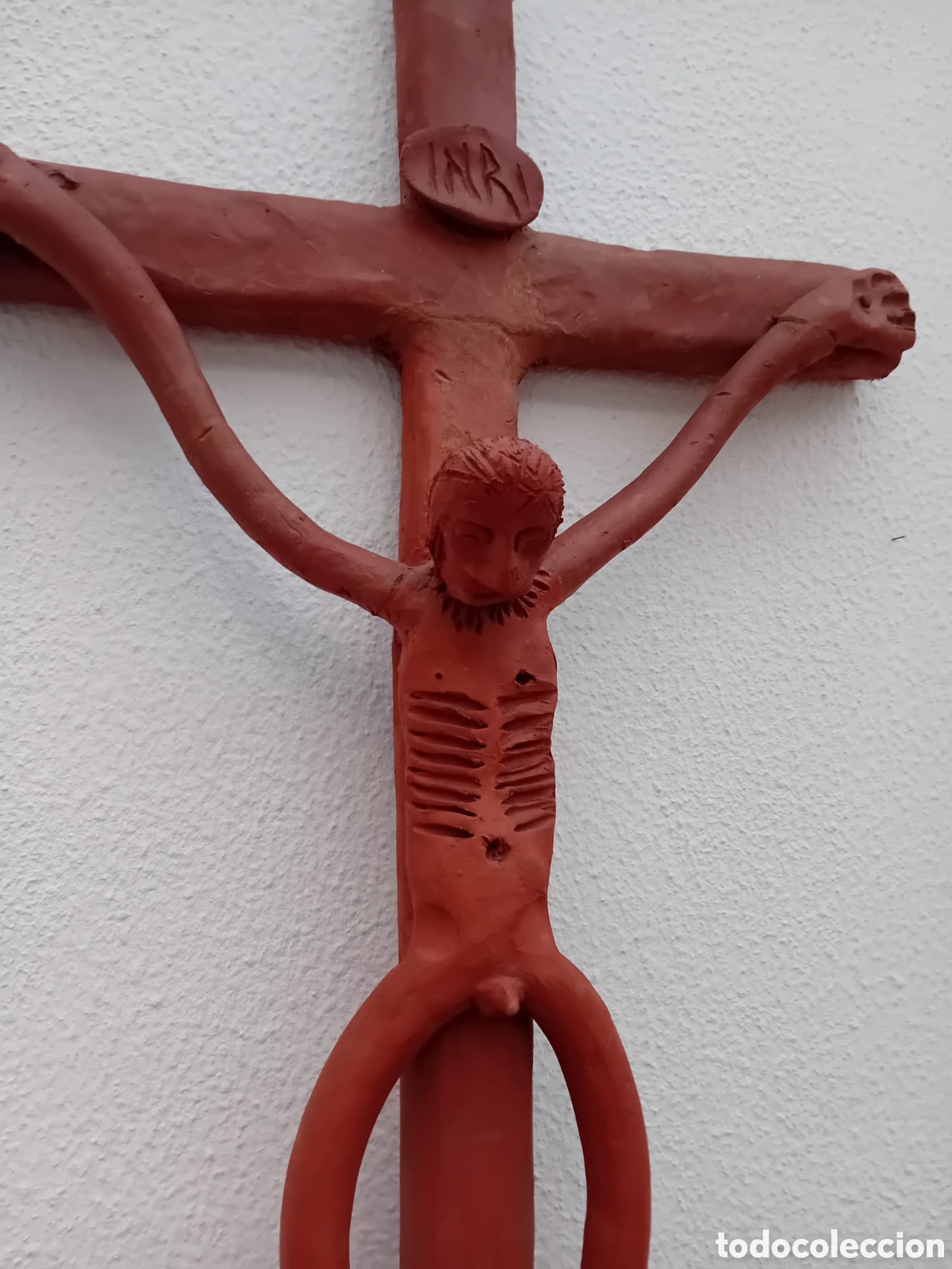 Arte: Crucificado arcilla a&ntilde;os 60 - Foto 1