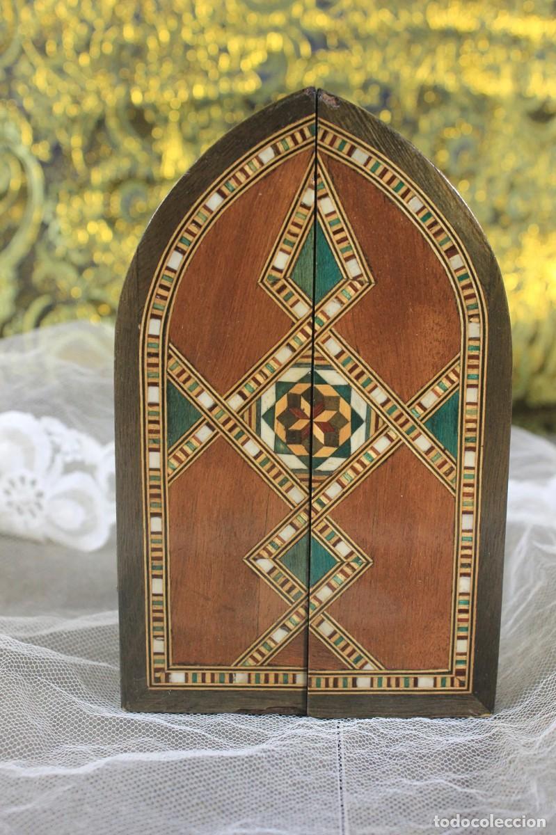 Arte: Antiguo Tr&iacute;ptico Madera, Virgen con Ni&ntilde;o, Tr&iacute;ptico de Madera - Foto 3
